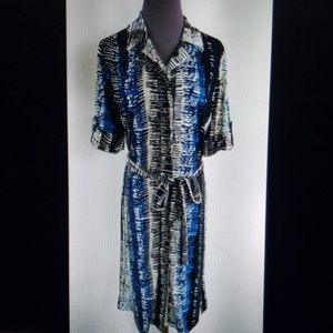 Sz M Dana Buchman Button Down Midi Dress